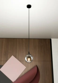 Sklep Kaja Czarna prosta lampa wisząca na jedną żarówkę 712/1 | Kaja Oświetlenie Discount