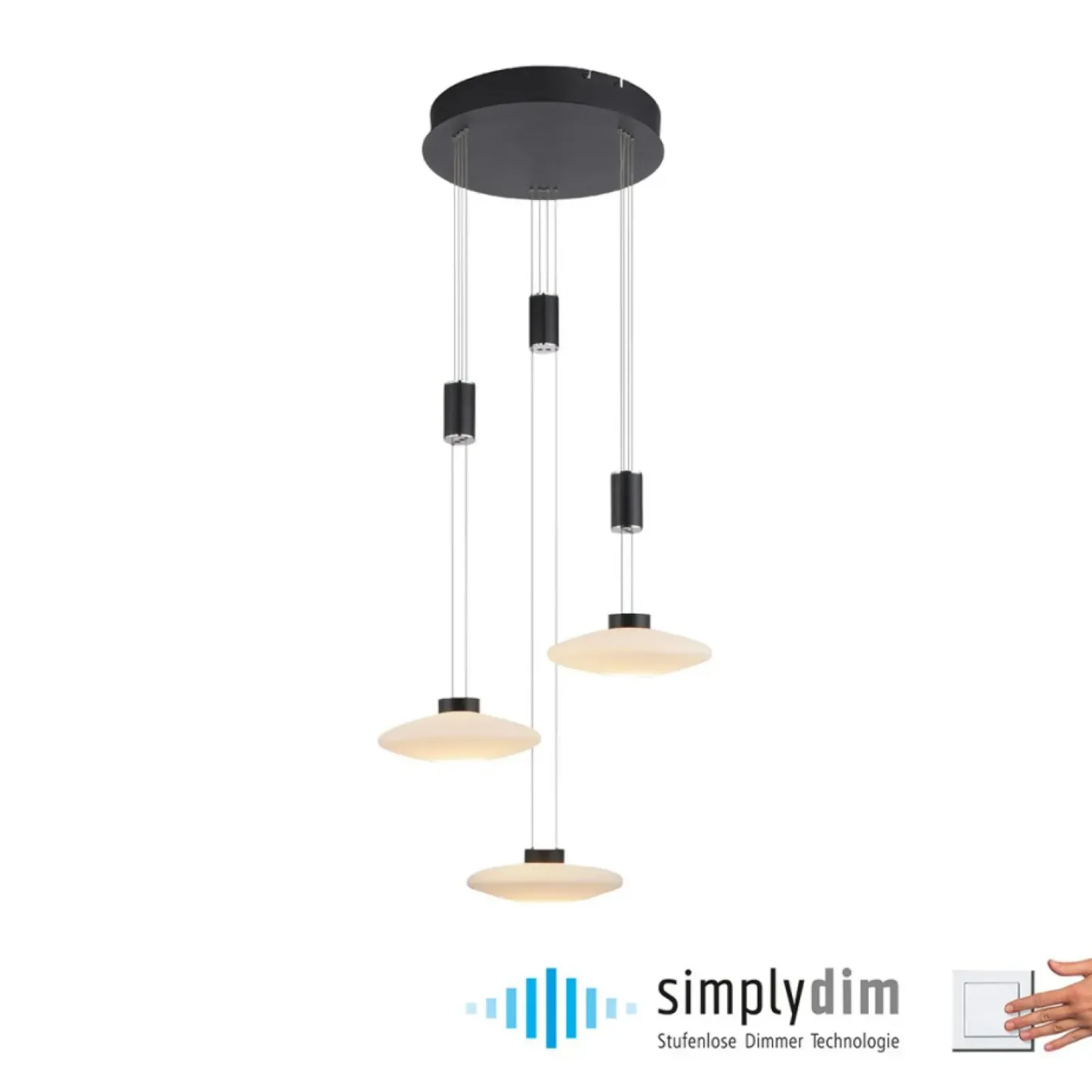 Sklep Kaja Czarna wisząca lampa LED 1800LM, 3000K 2082-18 z serii LAUTADA | Kaja czarny Discount