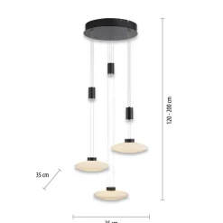 Sklep Kaja Czarna wisząca lampa LED 1800LM, 3000K 2082-18 z serii LAUTADA | Kaja czarny Discount