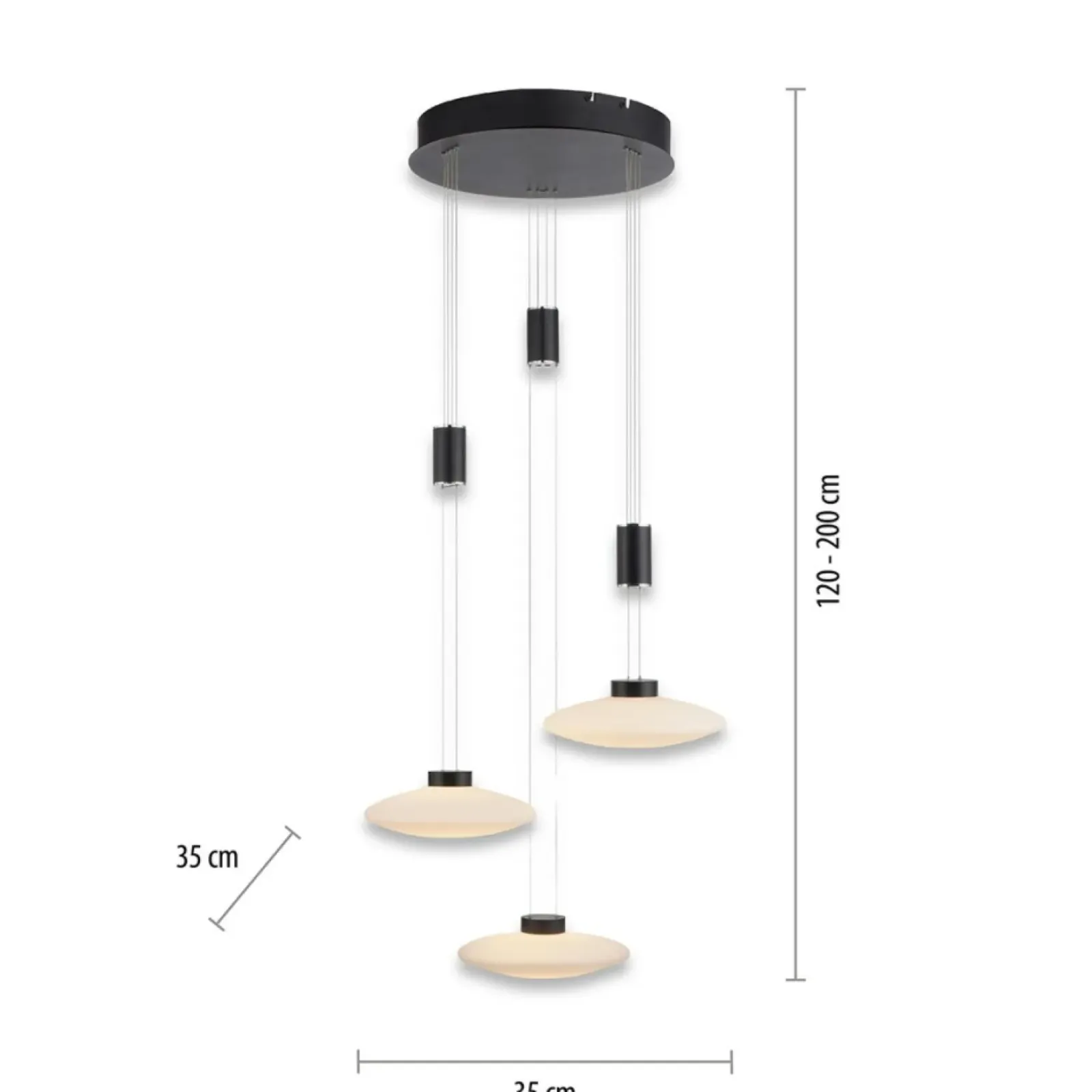 Sklep Kaja Czarna wisząca lampa LED 1800LM, 3000K 2082-18 z serii LAUTADA | Kaja czarny Discount