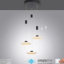 Sklep Kaja Czarna wisząca lampa LED 1800LM, 3000K 2082-18 z serii LAUTADA | Kaja czarny Discount