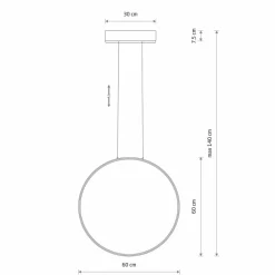 Sklep Kaja Czarne koło LED na zwisach 4000K ⌀60cm 10861 CIRCOLO LED | Kaja Store