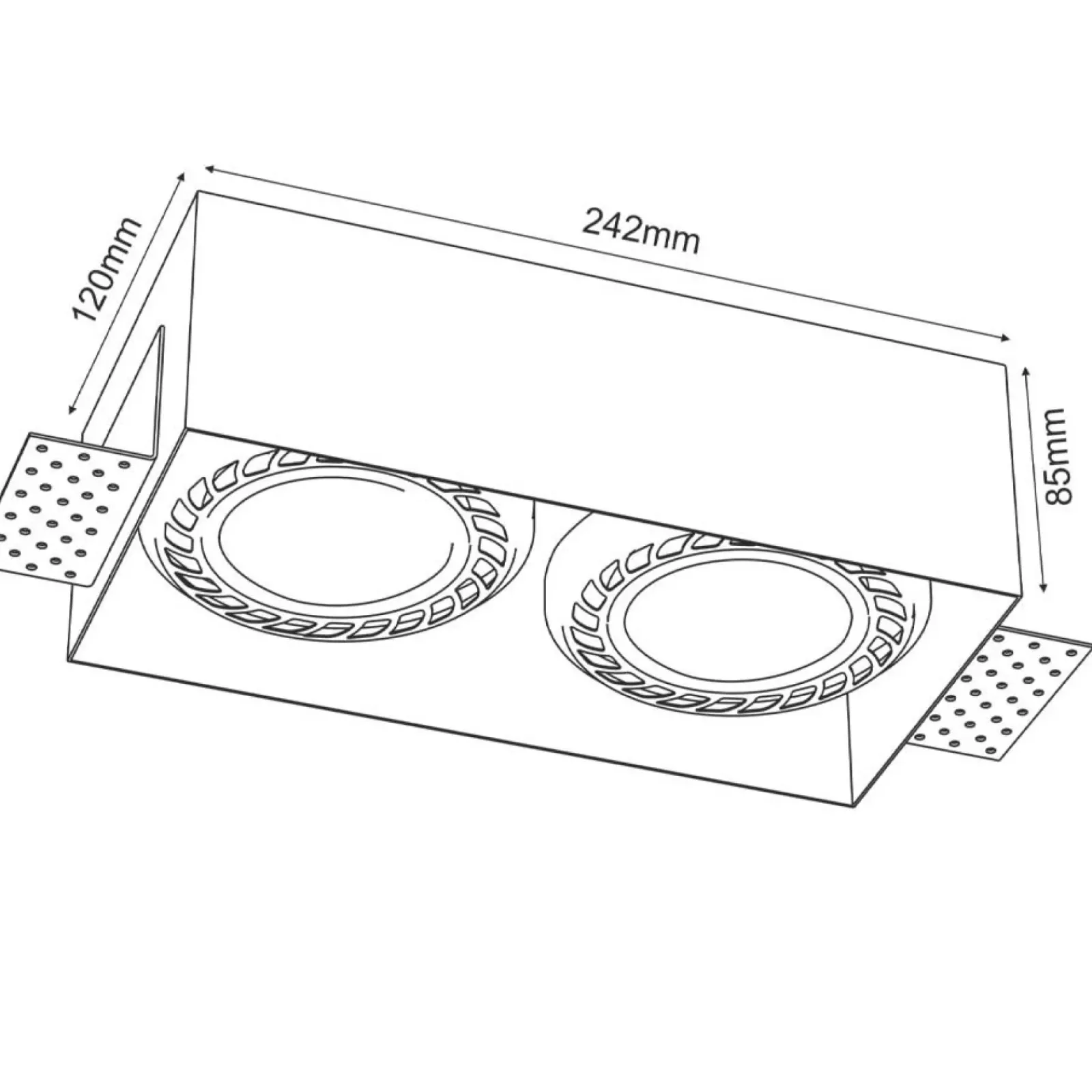 Sklep Kaja Czarne oczko podtynkowe 12x24,2cm GU10/ES111 ANT 3270 z serii CAGE* Oprawy Podtynkowe