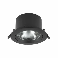 Sklep Kaja Czarne oczko wpustowe LED 15W 3000K ⌀14cm 10557 EGINA LED | Kaja* Lampy Led|Oprawy Podtynkowe