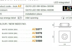 Sklep Kaja Czarne oczko wpustowe LED kwadratowe 4000K AZ3380 FILL | Kaja* Oprawy Podtynkowe