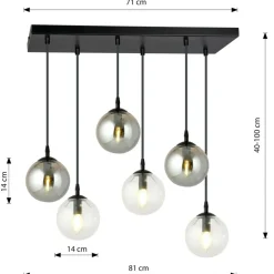Sklep Kaja Czarno biała lampa wisząca regulacja wysokości 714/6M2 | Kaja Hot