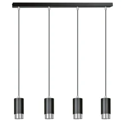 Sklep Kaja Czarno srebrna lampa wisząca na listwie 816/4 | Kaja Oświetlenie Flash Sale