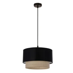 Sklep Kaja Czarno-beżowa lampa wisząca z abażurem 31-21670 z serii SFERIA | Kaja Oświetleni Flash Sale
