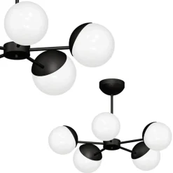 Sklep Kaja Czarno-biała, klasyczna lampa wisząca do salonu MLP8866 z serii SFERA | Kaja Ośw Flash Sale