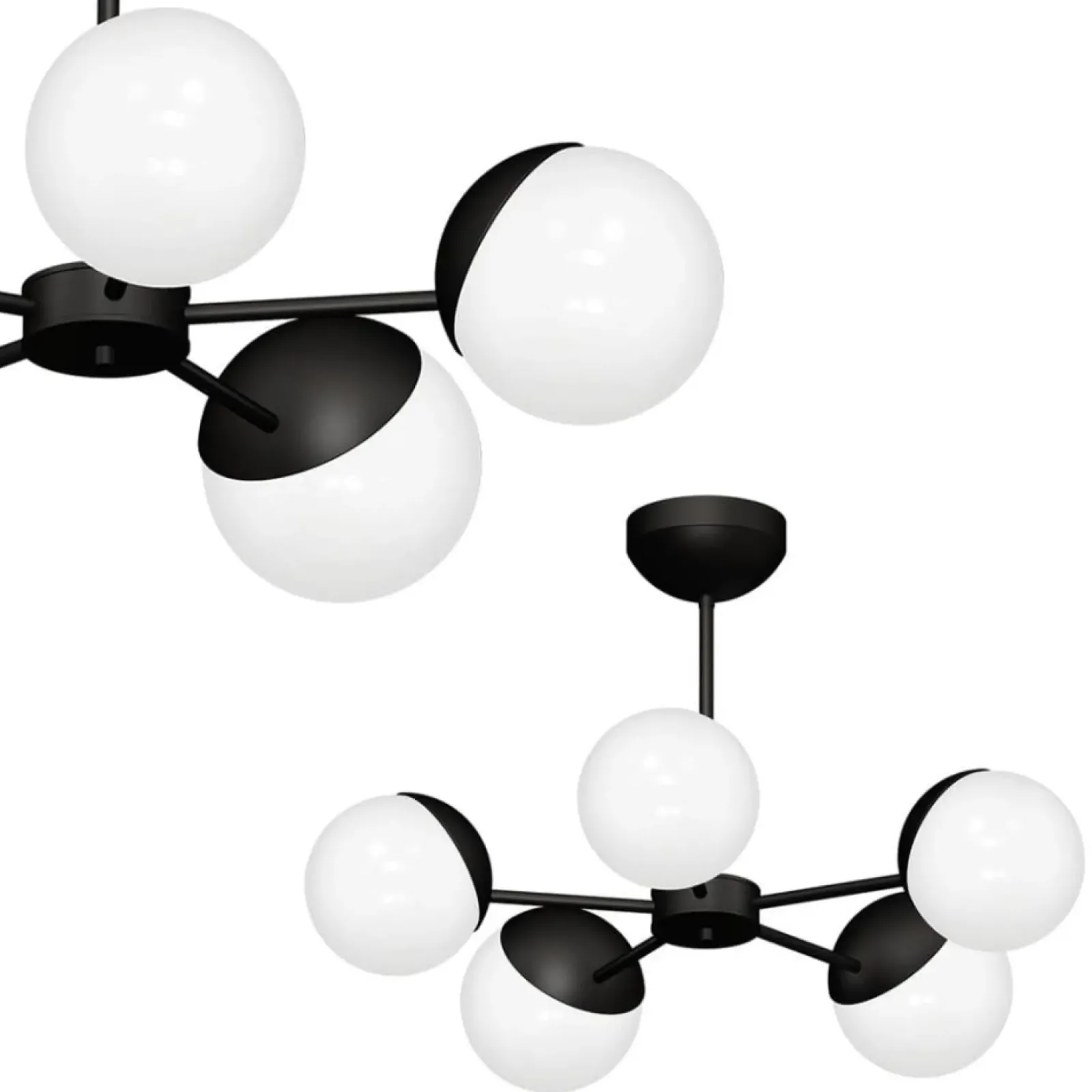 Sklep Kaja Czarno-biała, klasyczna lampa wisząca do salonu MLP8866 z serii SFERA | Kaja Ośw Flash Sale