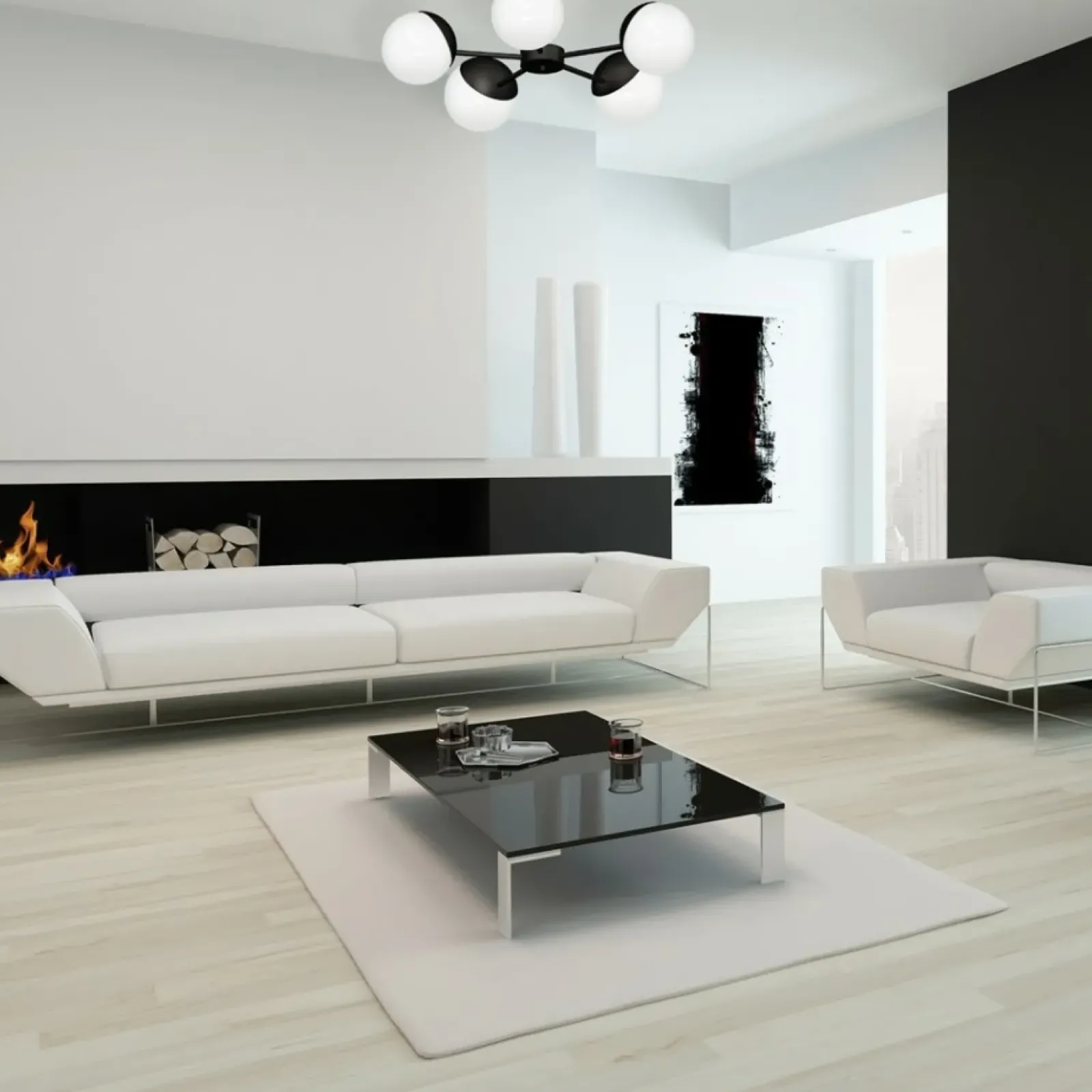 Sklep Kaja Czarno-biała, klasyczna lampa wisząca do salonu MLP8866 z serii SFERA | Kaja Ośw Flash Sale