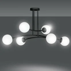 Sklep Kaja Czarno-biała lampa sufitowa do sypialni 1024/6 HALLDOR | Kaja Hot