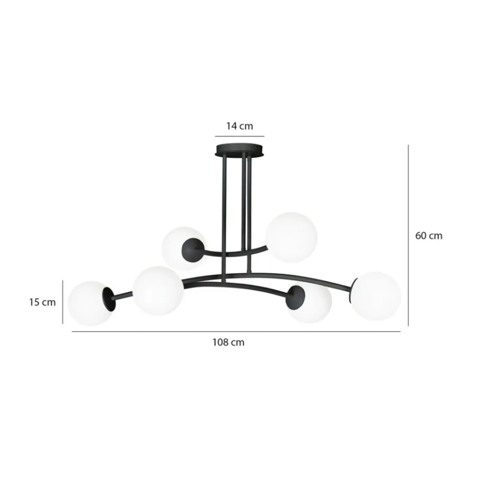 Sklep Kaja Czarno-biała lampa sufitowa do sypialni 1024/6 HALLDOR | Kaja Hot