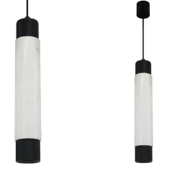 Sklep Kaja Czarno-biała lampa wisząca, punktowa, na GU10 ML6341 z serii MARBLE | Kaja Oświe biały Discount