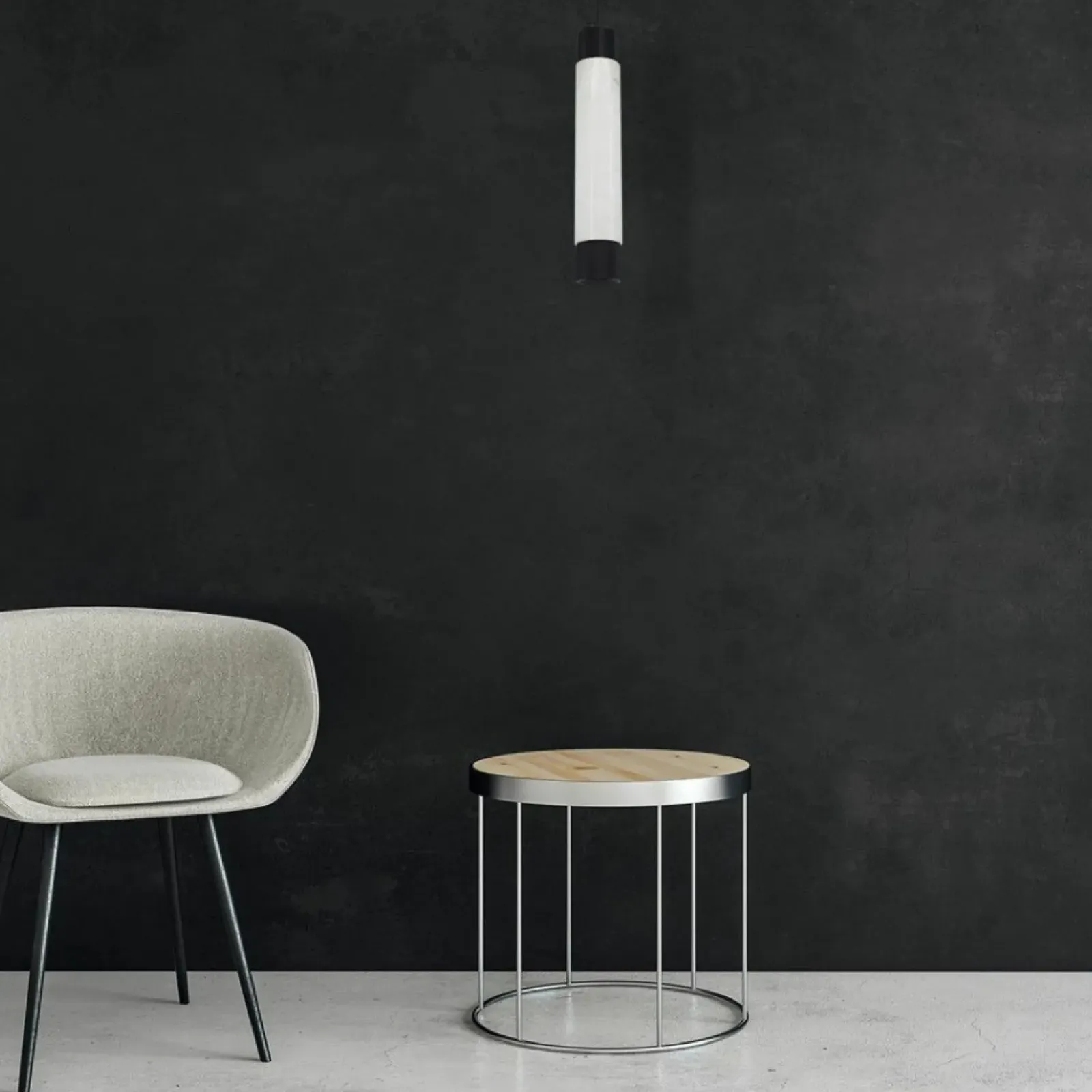 Sklep Kaja Czarno-biała lampa wisząca, punktowa, na GU10 ML6341 z serii MARBLE | Kaja Oświe biały Discount
