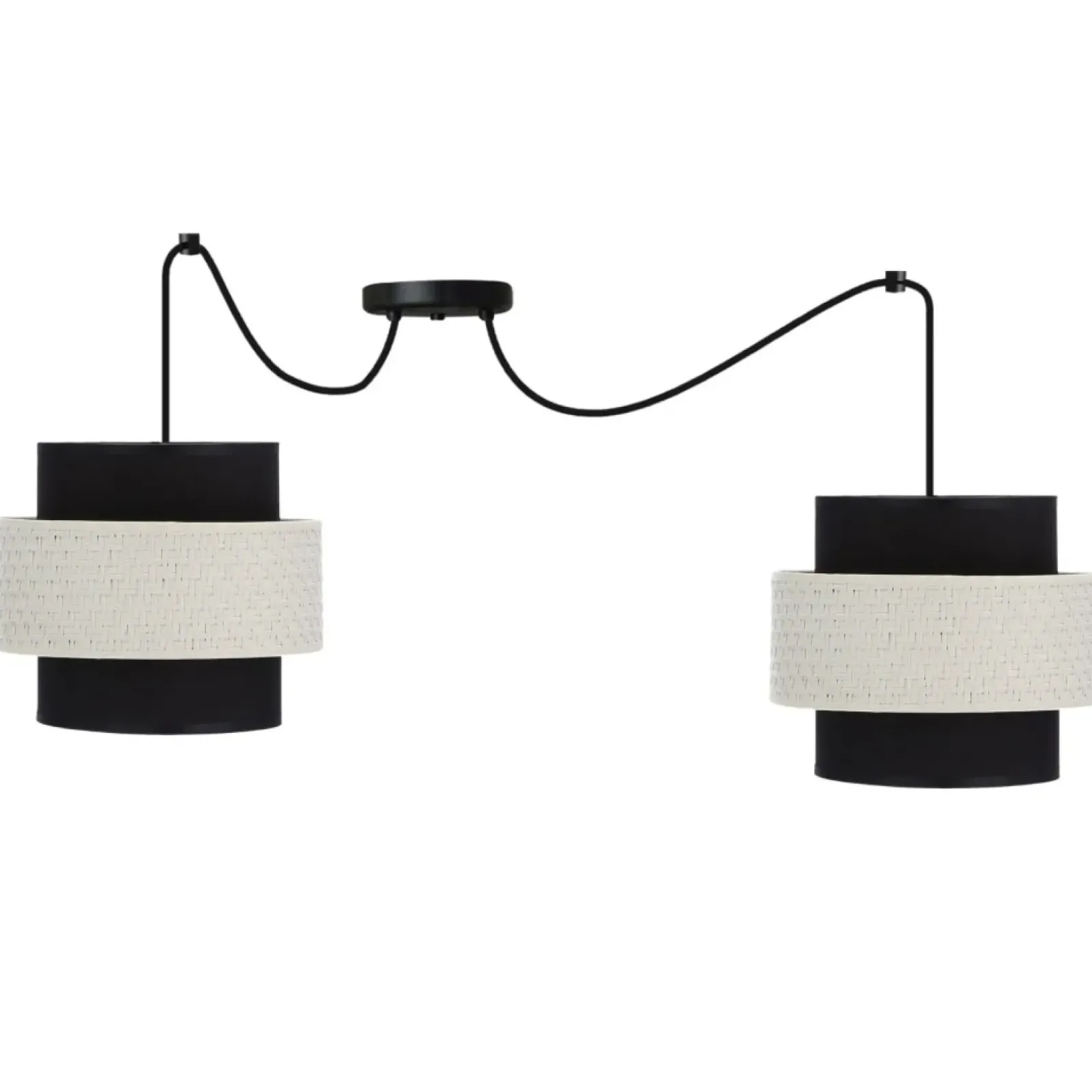 Sklep Kaja Czarno-biała lampa wisząca z dwoma abażurami 32-17857 z serii BENETA | Kaja Oświ Flash Sale