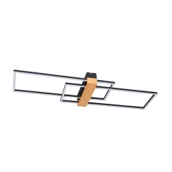 Sklep Kaja Czarno-drewniana lampa sufitowa LED C230624202 MINAR | Kaja* Plafony Nowoczesne|Lampy Led