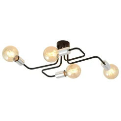 Sklep Kaja Czarno-srebrna geometryczna lampa sufitowa 1174/4 z serii VEKEN | Kaja Best Sale