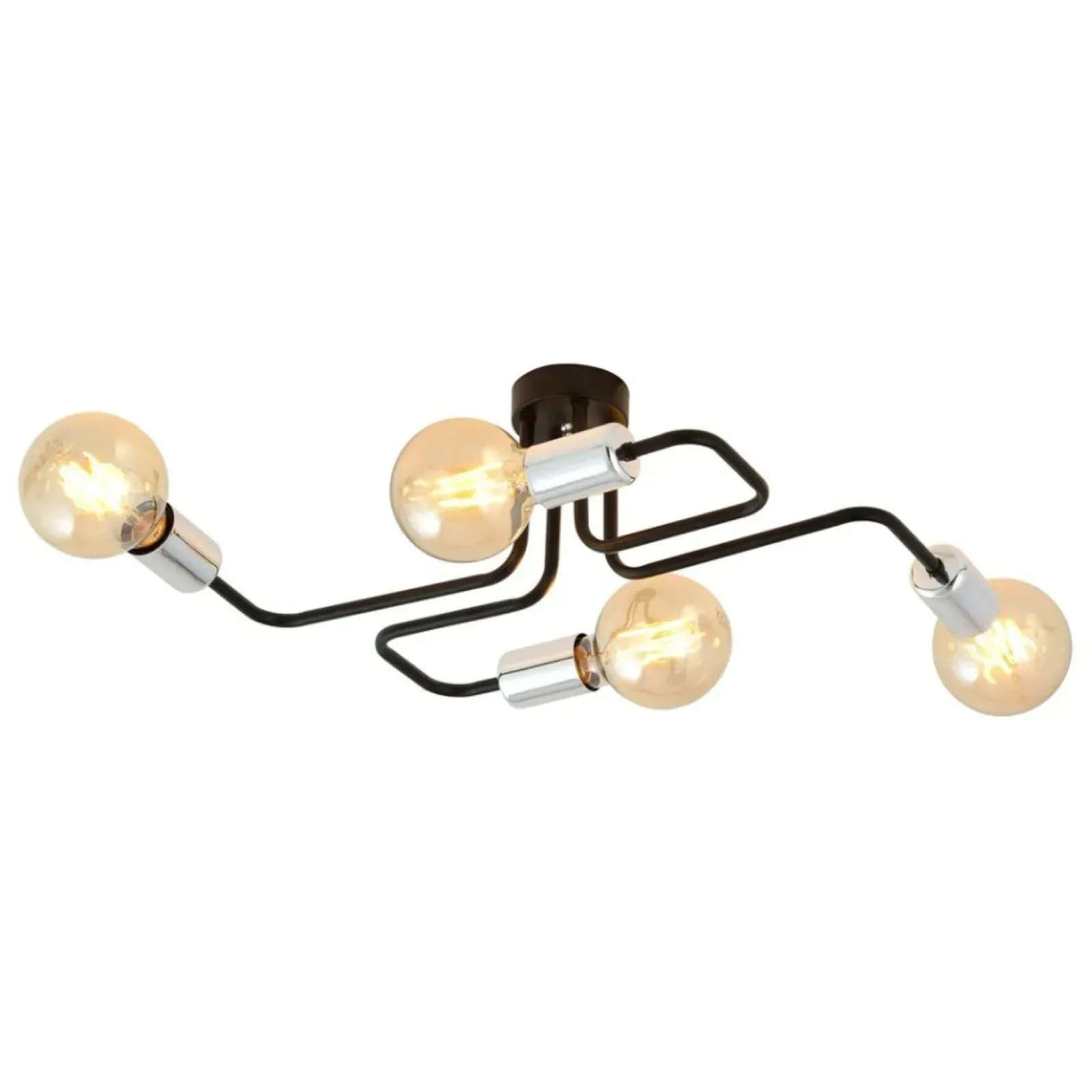 Sklep Kaja Czarno-srebrna geometryczna lampa sufitowa 1174/4 z serii VEKEN | Kaja Best Sale