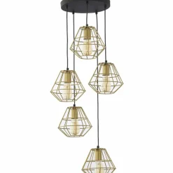 Sklep Kaja Czarno-złota, druciana lampa wisząca do salonu TK 3216 - DIAMOND MM Fashion