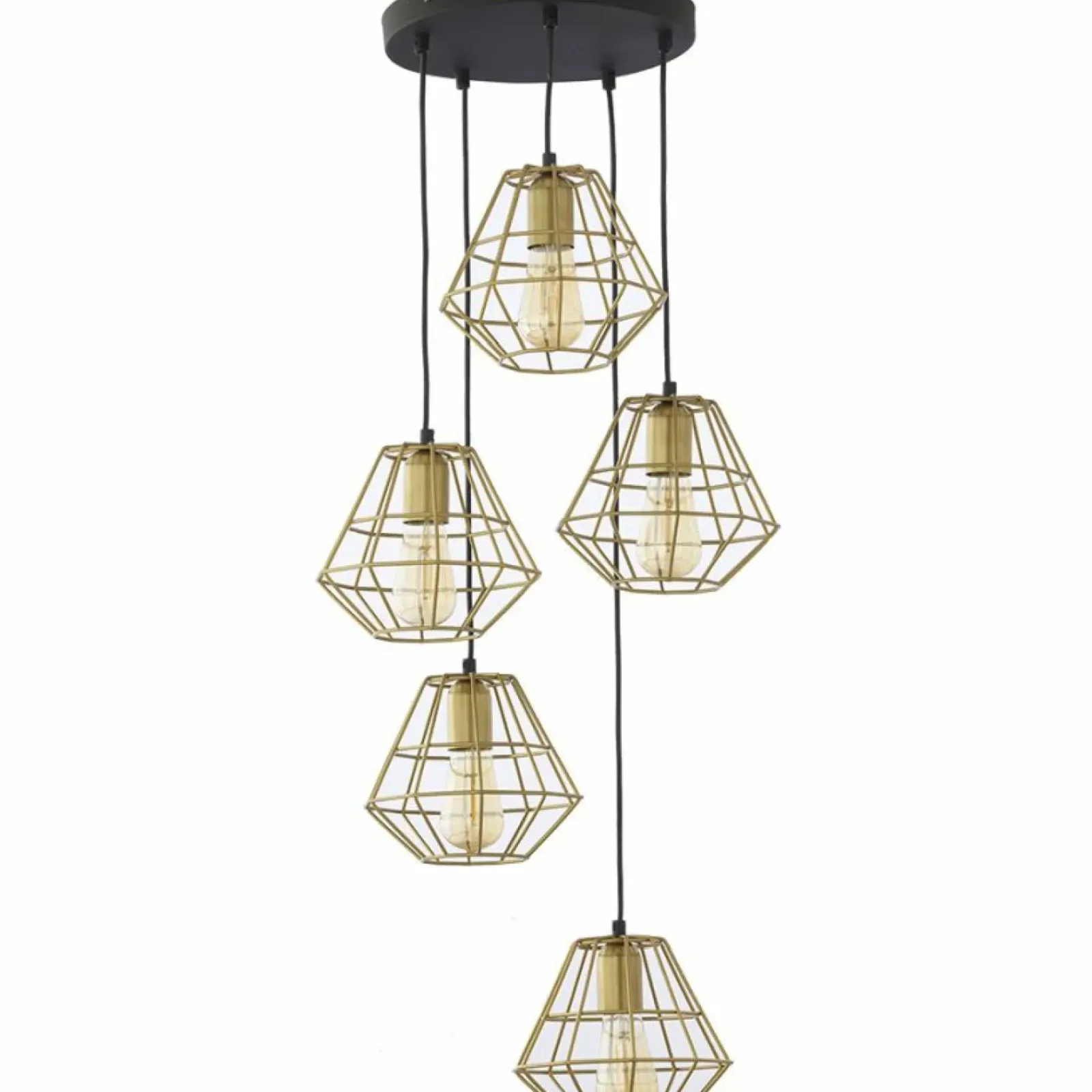 Sklep Kaja Czarno-złota, druciana lampa wisząca do salonu TK 3216 - DIAMOND MM Fashion