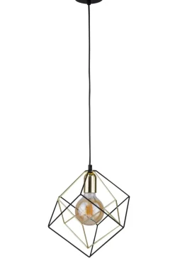 Sklep Kaja Czarno-złota, geometryczna lampa wisząca TK 2777 ALAMBRE | Kaja czarny Cheap