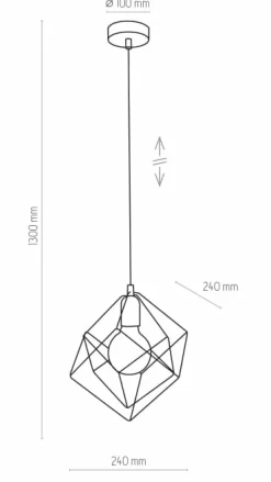 Sklep Kaja Czarno-złota, geometryczna lampa wisząca TK 2777 ALAMBRE | Kaja czarny Cheap