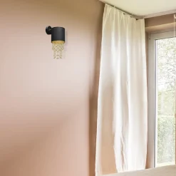 Sklep Kaja Czarno-złota lampa ścienna, kinkiet MLP6438 z serii ALMERIA | Kaja Oświetlenie* Kinkiety Tradycyjne