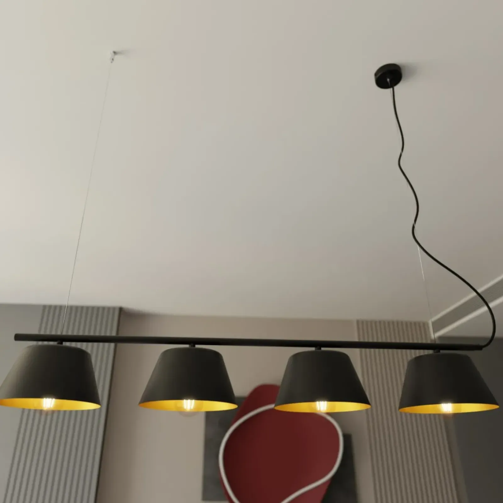 Sklep Kaja Czarno-złota lampa do oświetlenia stołu 1337/4 GELATO | Kaja Fashion