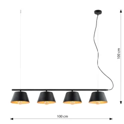 Sklep Kaja Czarno-złota lampa do oświetlenia stołu 1337/4 GELATO | Kaja Fashion
