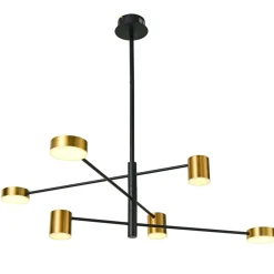 Sklep Kaja Czarno-złota lampa LED PND-16374-6-BK-GD-4K REMDAL | Kaja Oświetlenie Online