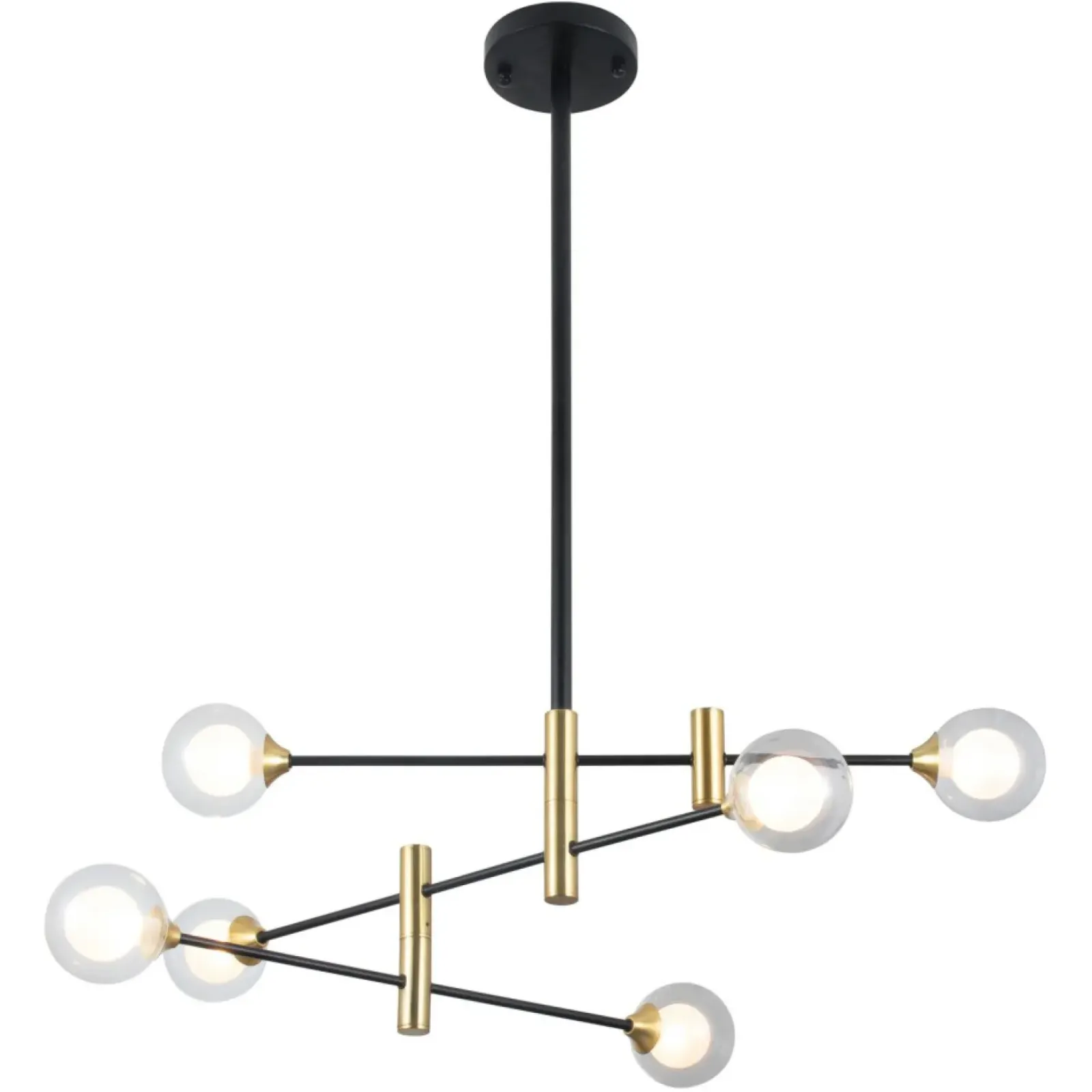 Sklep Kaja Czarno-złota lampa na sztywnym zwisie PND-9148-6 MARINO | Kaja Outlet