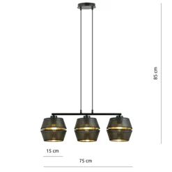 Sklep Kaja Czarno-złota lampa nad stół - perforowane abażury 1185/3 z serii MALIA czarny Best