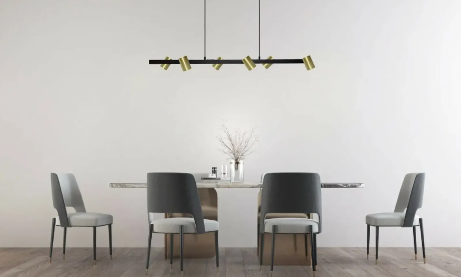 Sklep Kaja Czarno-złota lampa nad wyspę kuchenną LP-731/6L GD SNOW | Kaja Fashion