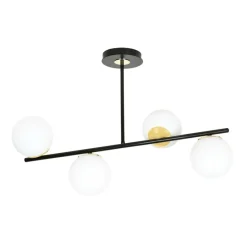 Sklep Kaja Czarno-złota lampa sufitowa z białymi kulami 1022/4 FLOKI | Kaja Online