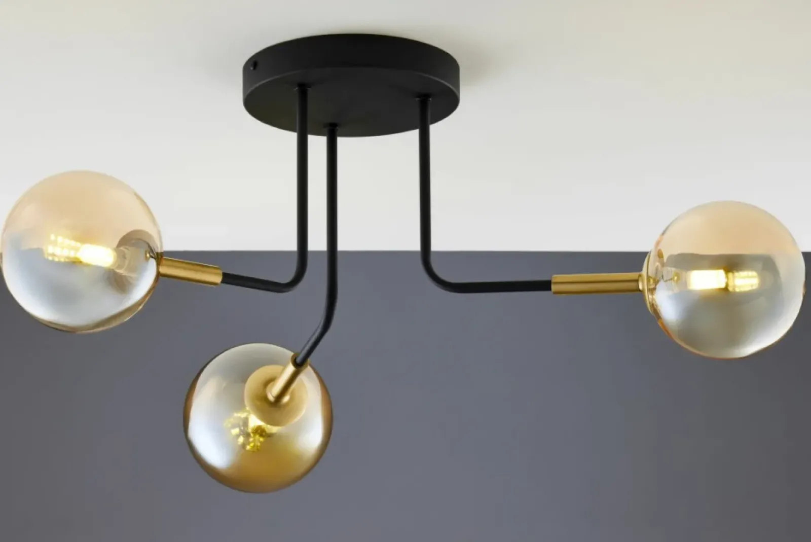 Sklep Kaja Czarno-złota lampa sufitowa JUP 2037 BU 3 CZ/MS BU BURANO | Kaja Shop