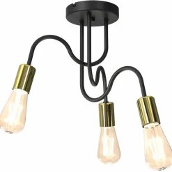 Sklep Kaja Czarno-złota lampa sufitowa, na trzy żarówki LX 7993 z serii DOW Best