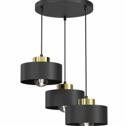 Sklep Kaja Czarno-złota lampa wisząca, koło ze zwisami LX 9999 MARTI | Kaja Discount