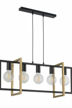 Sklep Kaja Czarno-złota lampa wisząca na ozdobne żarówki SIG 32236 z serii EDEN Fashion