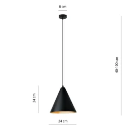 Sklep Kaja Czarno-złota lampa wisząca, pojedyncza, do kuchni 1271/1 z serii REBEL Store