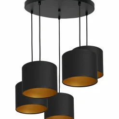Sklep Kaja Czarno-złota lampa wisząca, pięć abażurów LX 3495 z serii ARDEN | Kaja Best