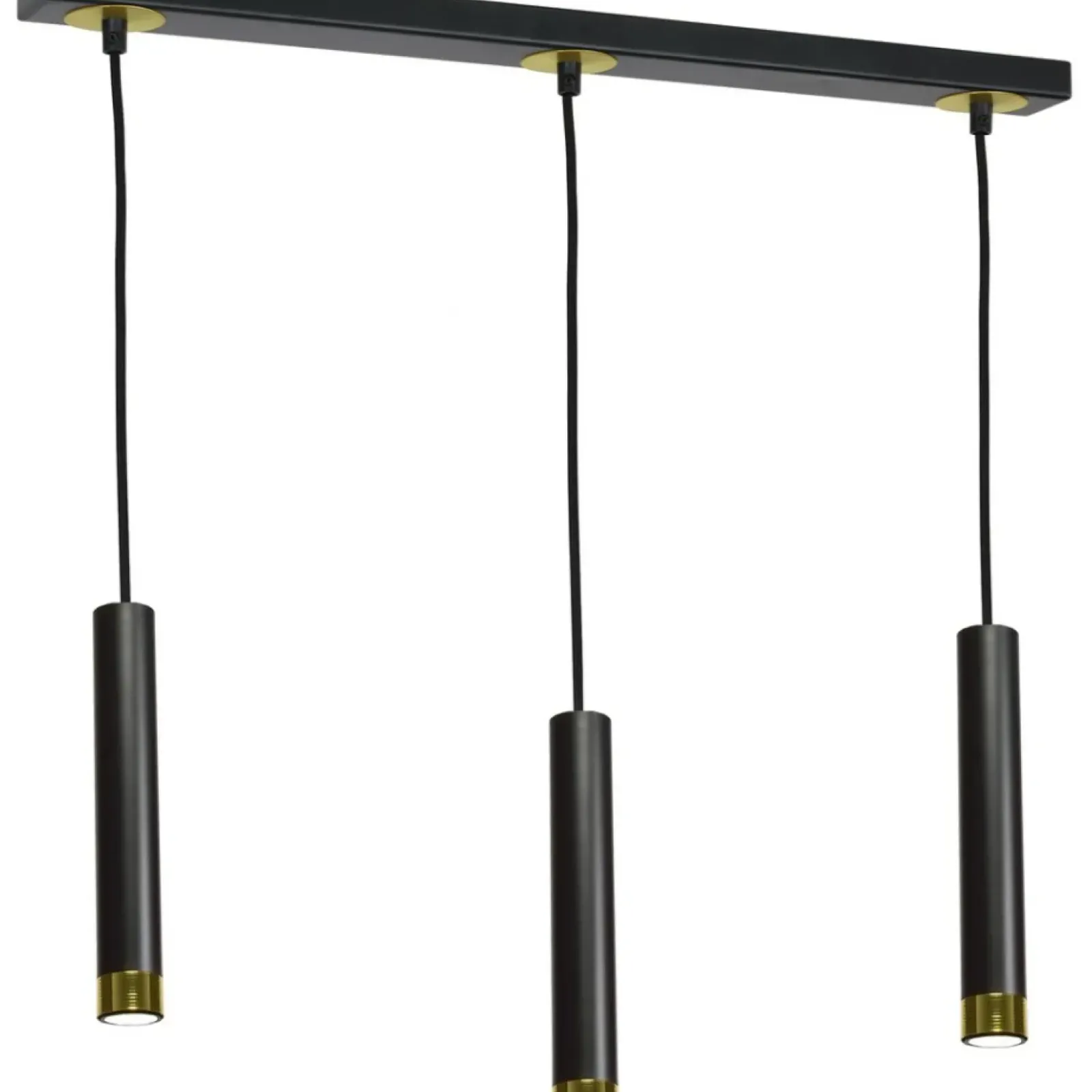 Sklep Kaja Czarno-złota lampa wisząca, trzy długie tuby MLP6240 z serii DANI | Kaja Oświetl Clearance