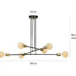 Sklep Kaja Czarno-złota lampa wisząca w stylu industrialnym 785/6 | Kaja Flash Sale