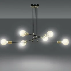 Sklep Kaja Czarno-złota lampa wisząca w stylu industrialnym 785/6 | Kaja Flash Sale