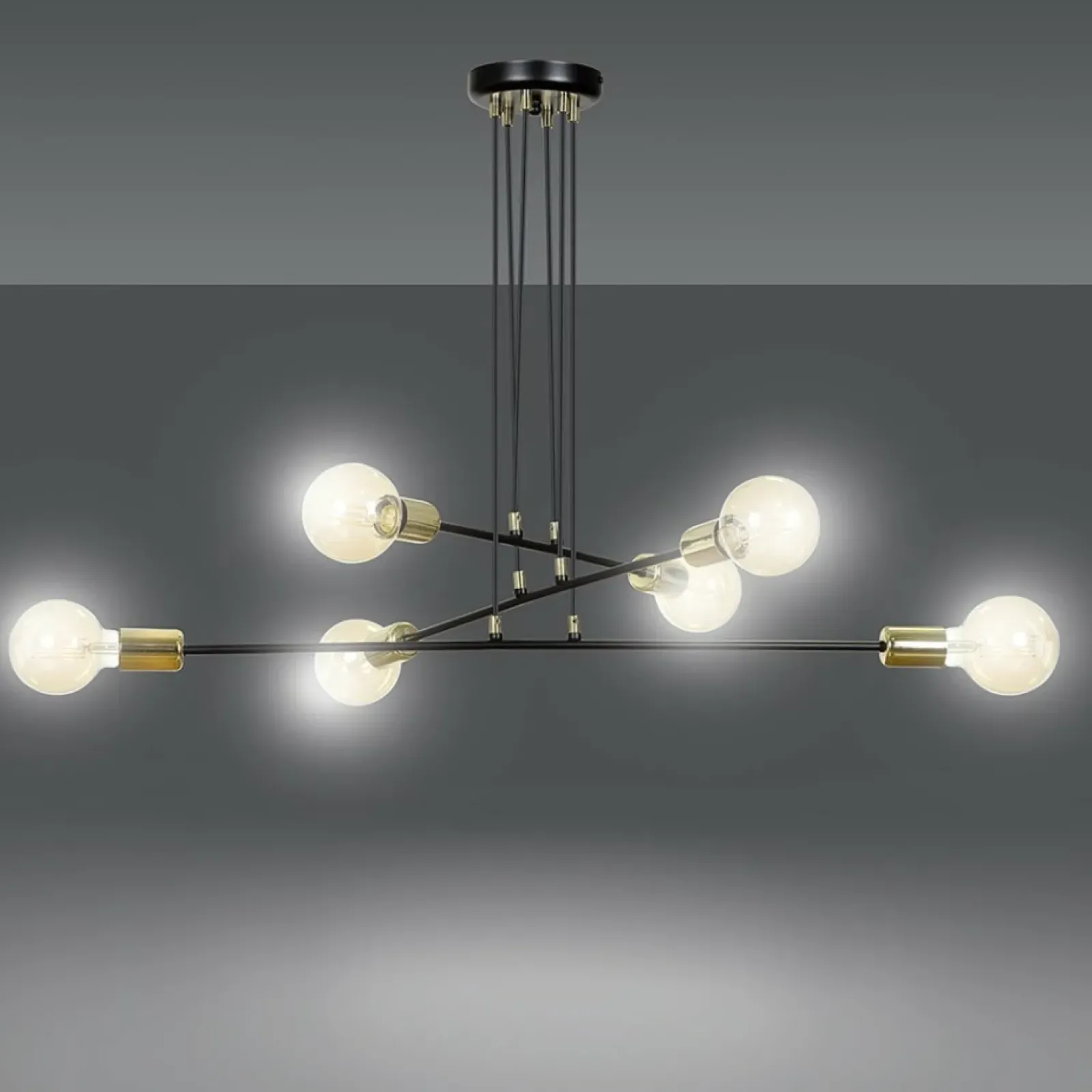 Sklep Kaja Czarno-złota lampa wisząca w stylu industrialnym 785/6 | Kaja Flash Sale