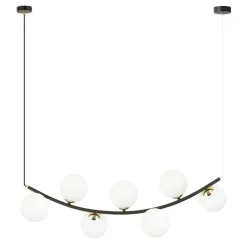 Sklep Kaja Czarno-złota lampa wisząca z mlecznymi kloszami 1298/7 z serii RITZ Best