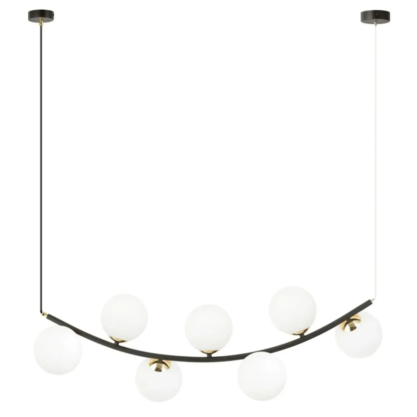 Sklep Kaja Czarno-złota lampa wisząca z mlecznymi kloszami 1298/7 z serii RITZ Best