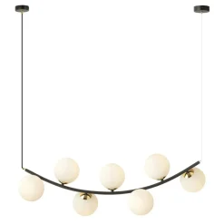 Sklep Kaja Czarno-złota lampa wisząca z mlecznymi kloszami 1298/7 z serii RITZ Best