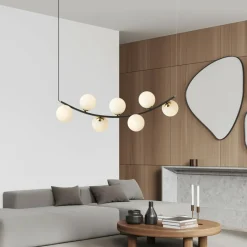 Sklep Kaja Czarno-złota lampa wisząca z mlecznymi kloszami 1298/7 z serii RITZ Best