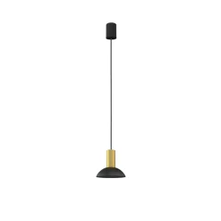 Sklep Kaja Czarno-złota lampa wisząca, zaokrąglona 8194 | Kaja Oświetlenie czarny Clearance